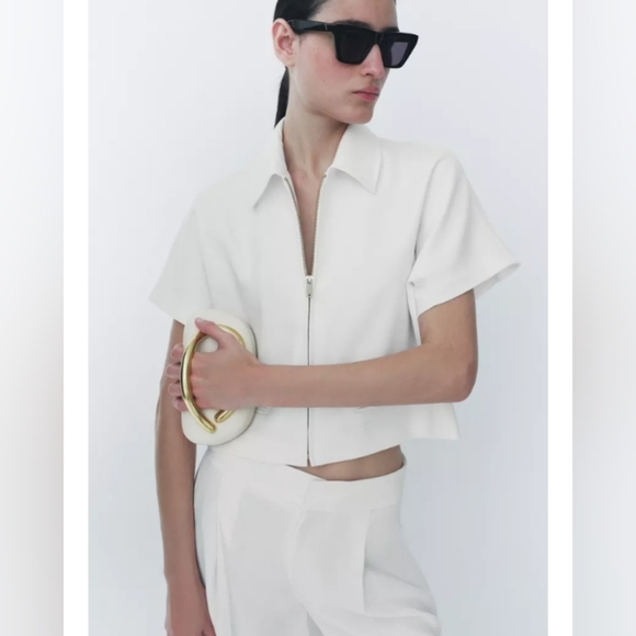 Zara ZW Collection Cropped Jacket - Picture 4 of 7